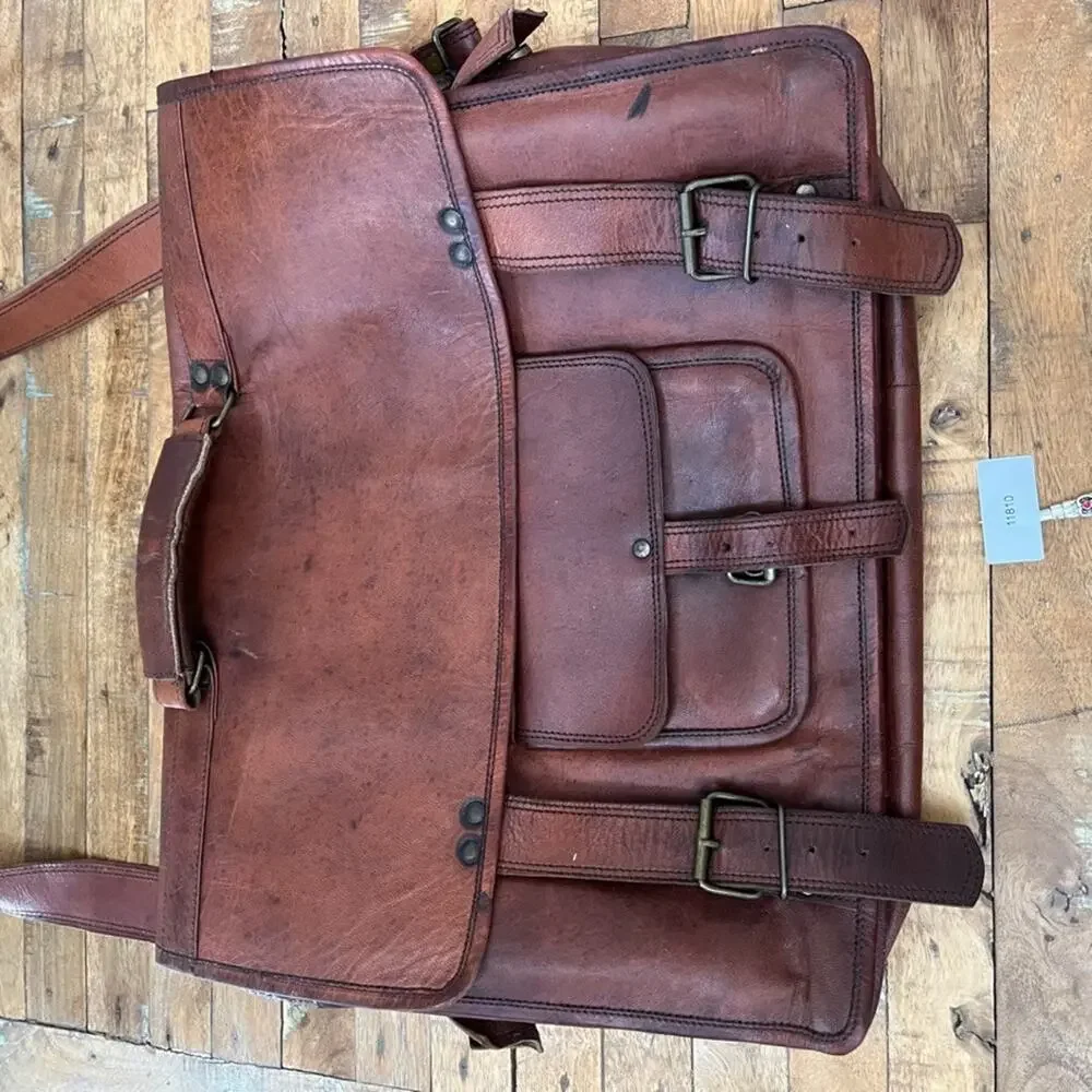 Brown Leather Messenger Bag 18